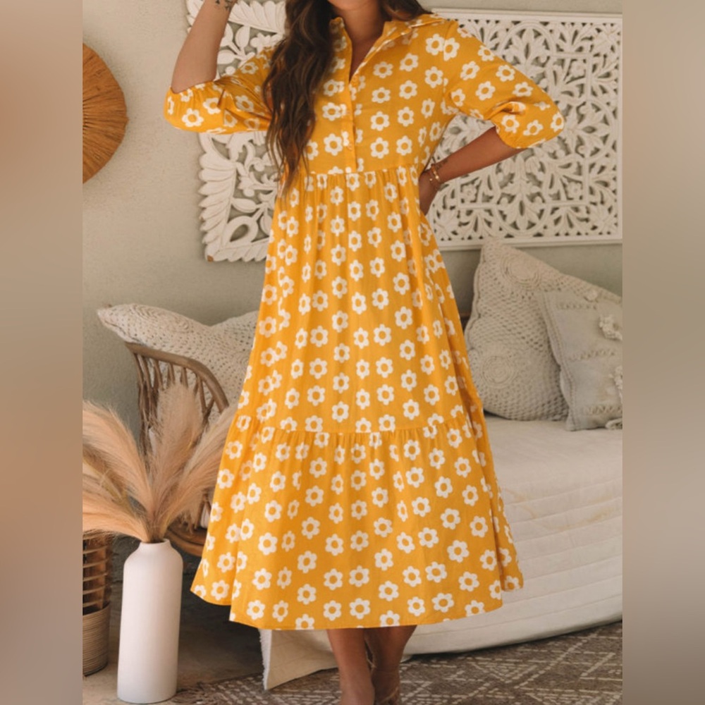 Yellow Floral Maxi Dress
